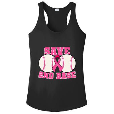 Save Second 2nd Base Breast Cancer Survivor Ladies PosiCharge Competitor Racerback Tank