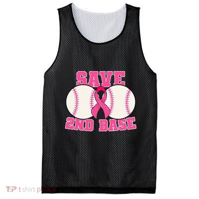 Save Second 2nd Base Breast Cancer Survivor Mesh Reversible Basketball Jersey Tank