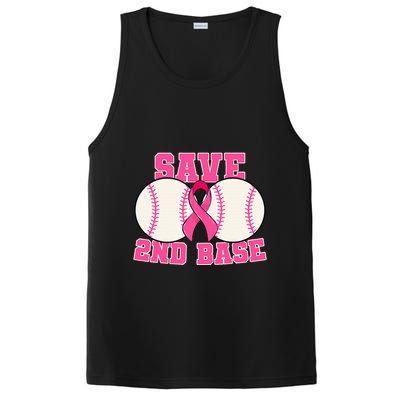 Save Second 2nd Base Breast Cancer Survivor PosiCharge Competitor Tank