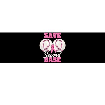 Save Second 2nd Base Funny Baseball Breast Cancer Awareness Premium Bumper Sticker