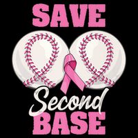 Save Second 2nd Base Funny Baseball Breast Cancer Awareness Premium 16 in Basic Backpack