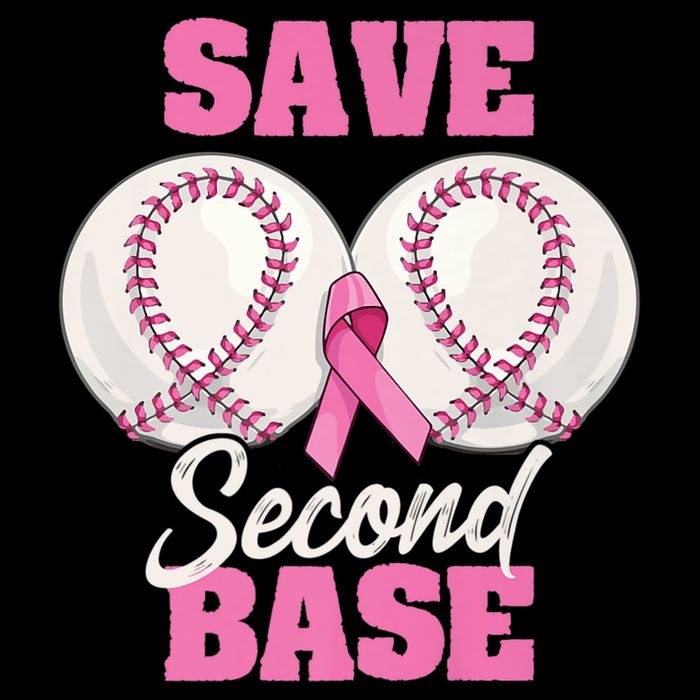 Save Second 2nd Base Funny Baseball Breast Cancer Awareness Premium 16 in Basic Backpack