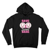 Save Second 2nd Base Funny Baseball Breast Cancer Awareness Premium Tall Hoodie