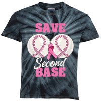 Save Second 2nd Base Funny Baseball Breast Cancer Awareness Premium Kids Tie-Dye T-Shirt