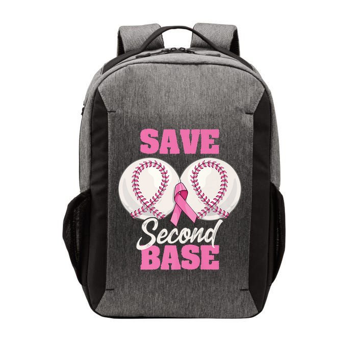 Save Second 2nd Base Funny Baseball Breast Cancer Awareness Premium Vector Backpack