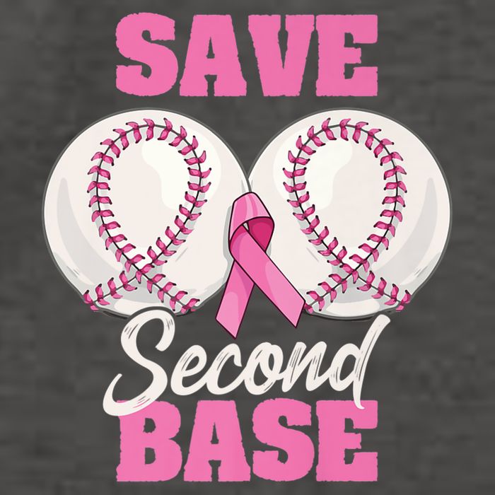 Save Second 2nd Base Funny Baseball Breast Cancer Awareness Premium Vector Backpack