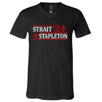 S.T.A.P.L..E.T.O.N S.T.R.A.I.T 24 Retro Country Cowboy Western V-Neck T-Shirt