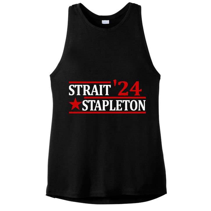 Stapleton Strait 24 Retro Vintage Country Cowboy Western Ladies PosiCharge Tri-Blend Wicking Tank