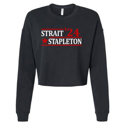 Stapleton Strait 24 Retro Vintage Country Cowboy Western Cropped Pullover Crew