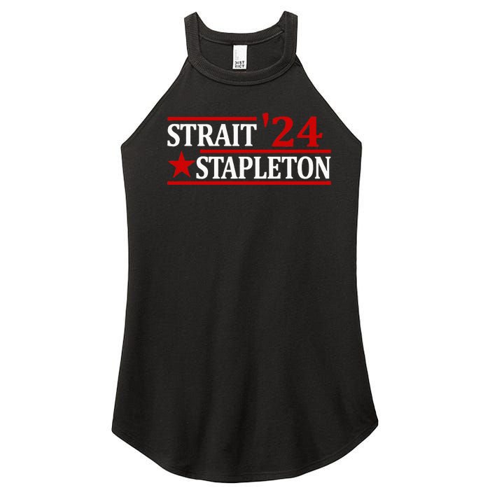 Stapleton Strait 24 Retro Vintage Country Cowboy Western Women’s Perfect Tri Rocker Tank