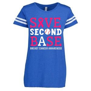 Save Second 2nd Base Breast Cancer Awareness Month Baseball Enza Ladies Jersey Football T-Shirt