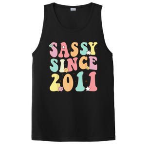 Sassy Since 2011 Groovy Retro Birthday Women PosiCharge Competitor Tank