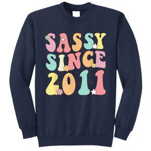 Sassy Since 2011 Groovy Retro Birthday Women Sweatshirt