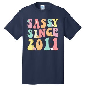 Sassy Since 2011 Groovy Retro Birthday Women Tall T-Shirt