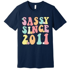 Sassy Since 2011 Groovy Retro Birthday Women Premium T-Shirt