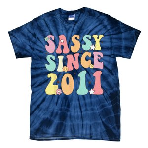 Sassy Since 2011 Groovy Retro Birthday Women Tie-Dye T-Shirt