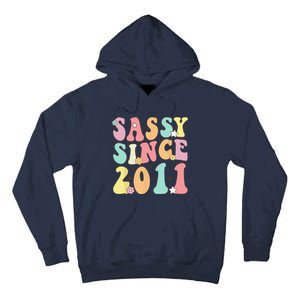 Sassy Since 2011 Groovy Retro Birthday Women Tall Hoodie