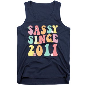 Sassy Since 2011 Groovy Retro Birthday Women Tank Top