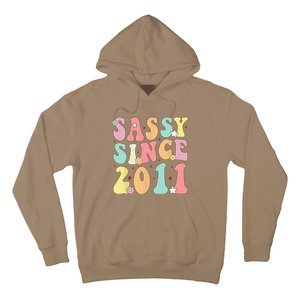 Sassy Since 2011 Groovy Retro Birthday Women Hoodie