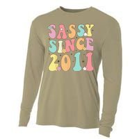 Sassy Since 2011 Groovy Retro Birthday Women Cooling Performance Long Sleeve Crew