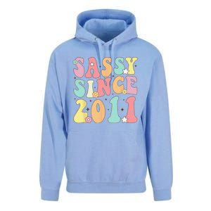 Sassy Since 2011 Groovy Retro Birthday Women Unisex Surf Hoodie