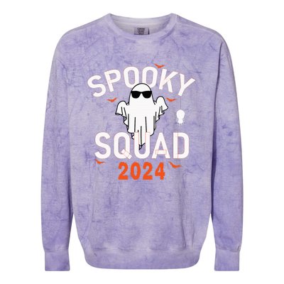 Spooky Squad 2024 Scary Halloween Bat Boo Colorblast Crewneck Sweatshirt