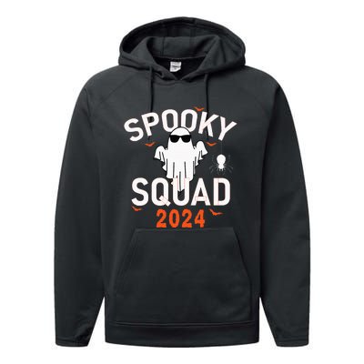 Spooky Squad 2024 Scary Halloween Bat Boo Performance Fleece Hoodie