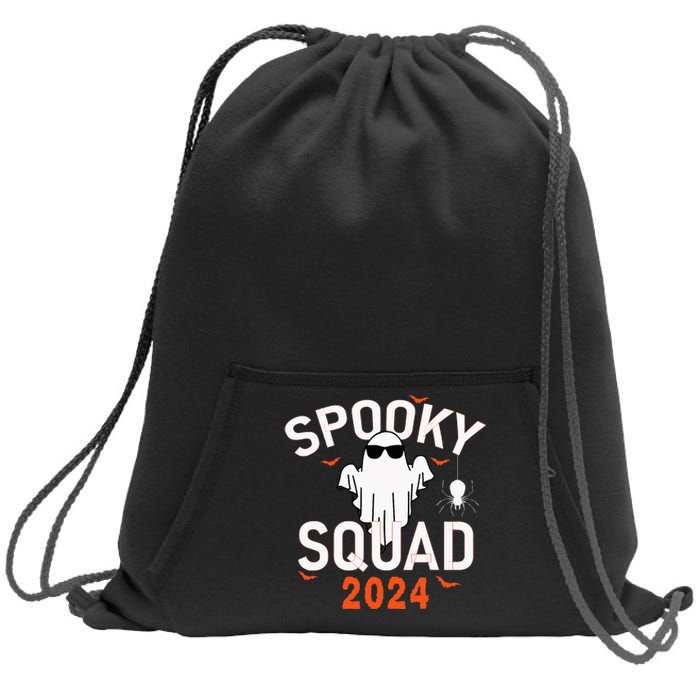 Spooky Squad 2024 Scary Halloween Bat Boo Sweatshirt Cinch Pack Bag