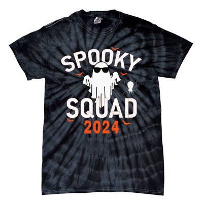 Spooky Squad 2024 Scary Halloween Bat Boo Tie-Dye T-Shirt