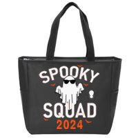 Spooky Squad 2024 Scary Halloween Bat Boo Zip Tote Bag