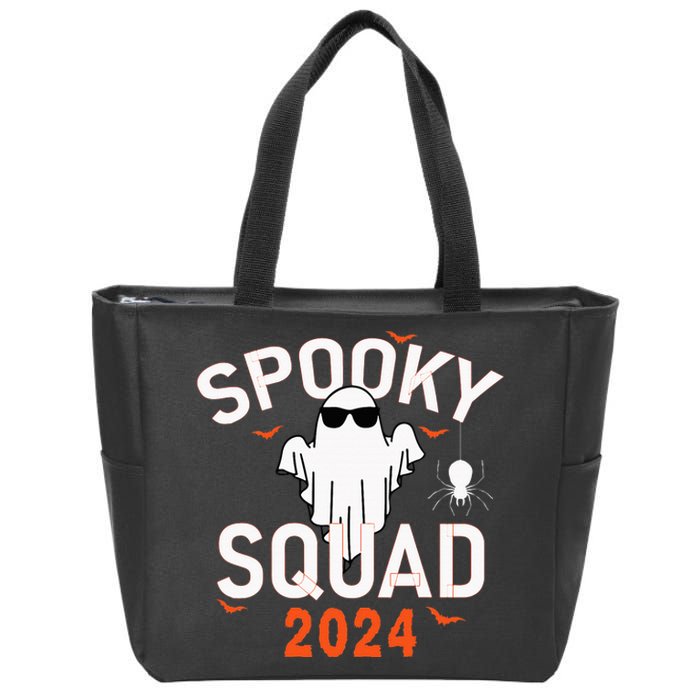 Spooky Squad 2024 Scary Halloween Bat Boo Zip Tote Bag