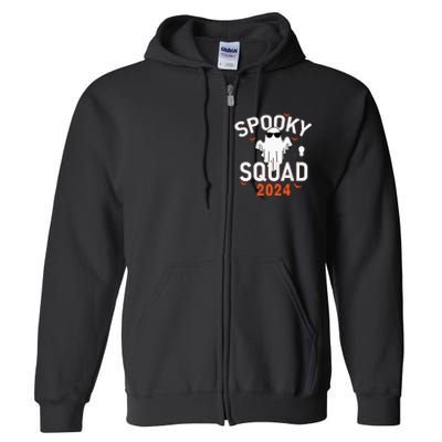 Spooky Squad 2024 Scary Halloween Bat Boo Full Zip Hoodie