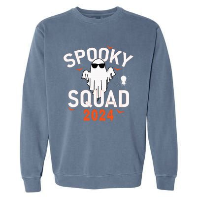 Spooky Squad 2024 Scary Halloween Bat Boo Garment-Dyed Sweatshirt