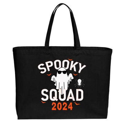 Spooky Squad 2024 Scary Halloween Bat Boo Cotton Canvas Jumbo Tote