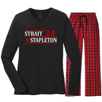 S.T.A.P.L.E.T.O.N S.T.R.A.I.T 24 Retro Country Cowboy Western Women's Long Sleeve Flannel Pajama Set 