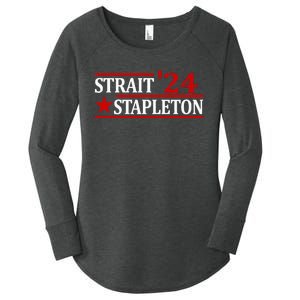 S.T.A.P.L.E.T.O.N S.T.R.A.I.T 24 Retro Country Cowboy Western Women's Perfect Tri Tunic Long Sleeve Shirt