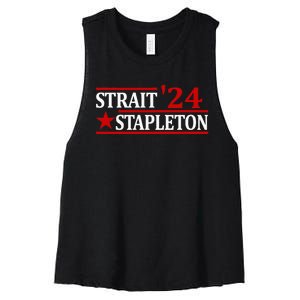 S.T.A.P.L.E.T.O.N S.T.R.A.I.T 24 Retro Country Cowboy Western Women's Racerback Cropped Tank