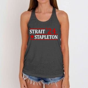 S.T.A.P.L.E.T.O.N S.T.R.A.I.T 24 Retro Country Cowboy Western Women's Knotted Racerback Tank