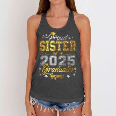 Sister Senior 2025 Proud Sister Of A Class Of 2025 Graduate Women's Knotted Racerback Tank