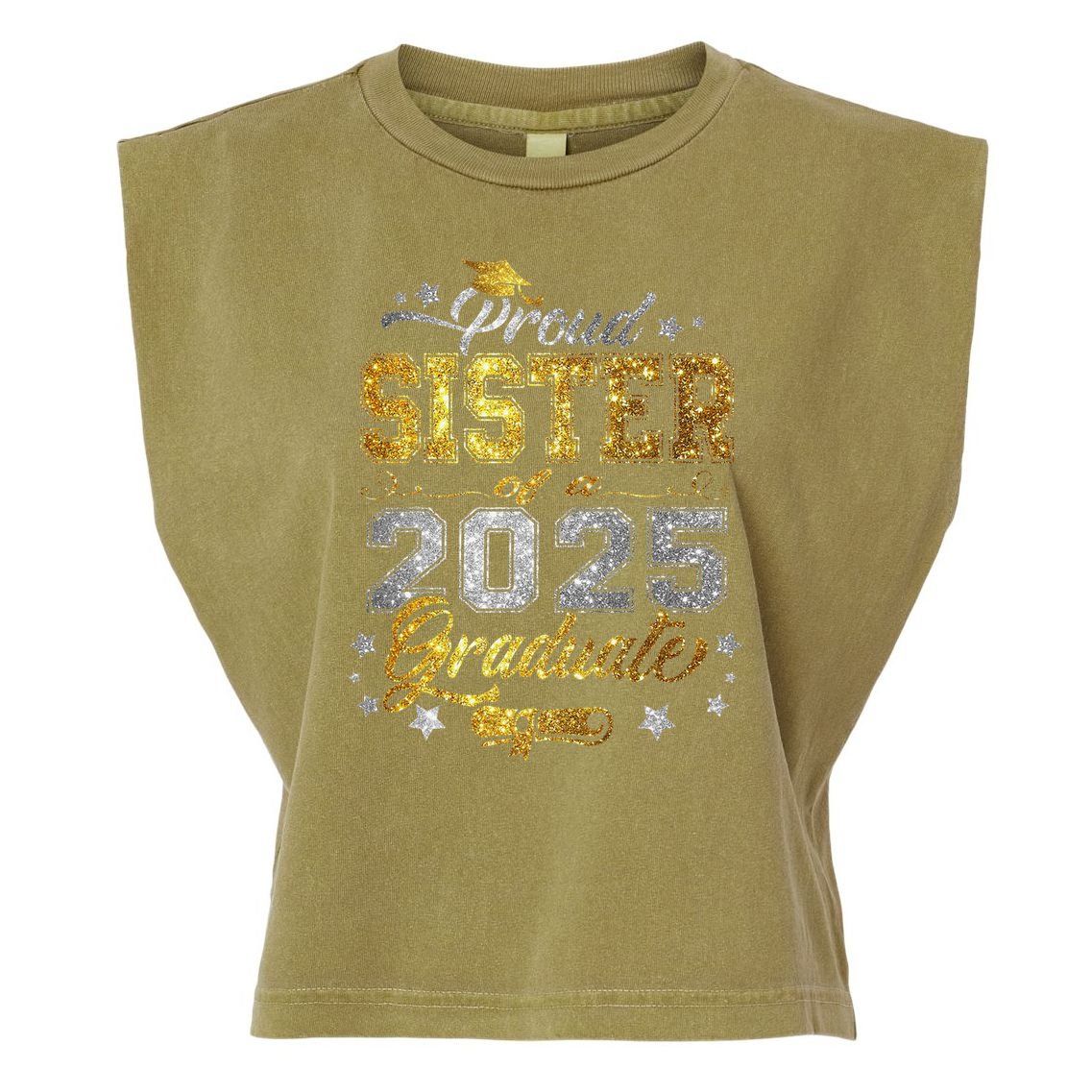 Sister Senior 2025 Proud Sister Of A Class Of 2025 Graduate Garment-Dyed Women's Muscle Tee