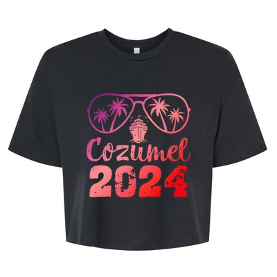 Summer Sunglasses 2024 Vacation Mexico Cozumel Beach Bella+Canvas Jersey Crop Tee