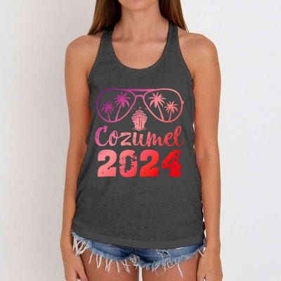 Summer Sunglasses 2024 Vacation Mexico Cozumel Beach Women's Knotted Racerback Tank