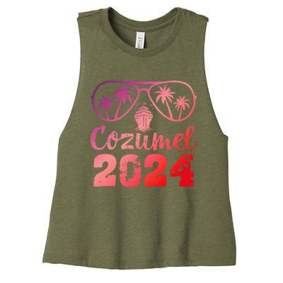 Summer Sunglasses 2024 Vacation Mexico Cozumel Beach Women's Racerback Cropped Tank