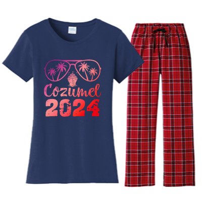 Summer Sunglasses 2024 Vacation Mexico Cozumel Beach Women's Flannel Pajama Set