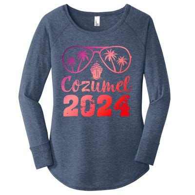 Summer Sunglasses 2024 Vacation Mexico Cozumel Beach Women's Perfect Tri Tunic Long Sleeve Shirt