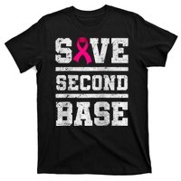 Save Second 2nd Base Funny Breast Cancer Awareness Month Raglan T-Shirt