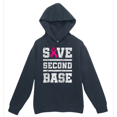 Save Second 2nd Base Funny Breast Cancer Awareness Month Raglan Urban Pullover Hoodie