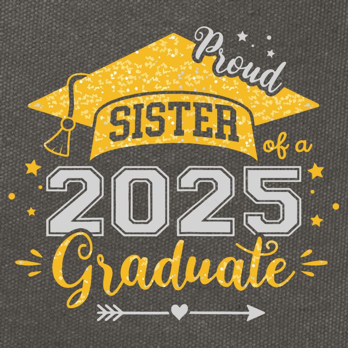 Sister Senior 2025 Proud Sister Of A Class Of 2025 Graduate Cotton Canvas Backpack