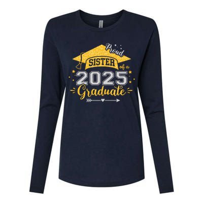 Sister Senior 2025 Proud Sister Of A Class Of 2025 Graduate Womens Cotton Relaxed Long Sleeve T-Shirt