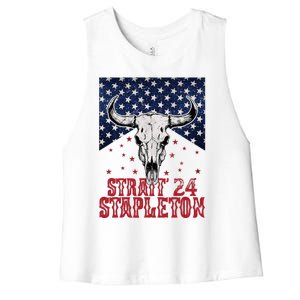 S.T.A.P.L.E.T.O.N S.T.R.A.I.T 24 Country Cowboy Western Women's Racerback Cropped Tank